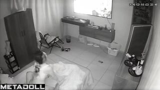 He fucking her and she watching tv, spy hidden cam