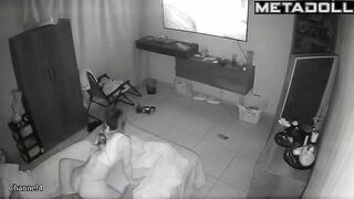He fucking her and she watching tv, spy hidden cam