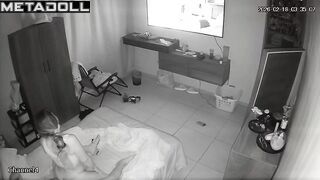 He fucking her and she watching tv, spy hidden cam