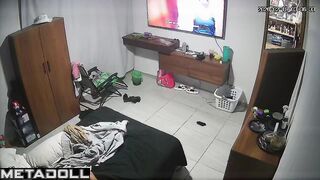 He fucking her and she watching tv, spy hidden cam