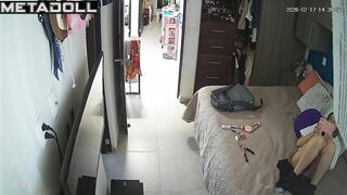 Bedroom solo masturbation (when her parents are not at home)