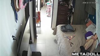 Bedroom solo masturbation (when her parents are not at home)