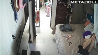 Bedroom solo masturbation (when her parents are not at home)