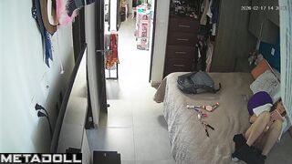 Bedroom solo masturbation (when her parents are not at home)