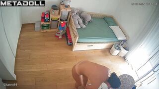 Naked morning cleaning / bedroom hidden camera, look