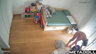 Naked morning cleaning / bedroom hidden camera, look