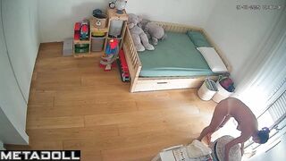 Naked morning cleaning / bedroom hidden camera, look
