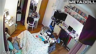 When babe is alone at home, she constantly masturbates