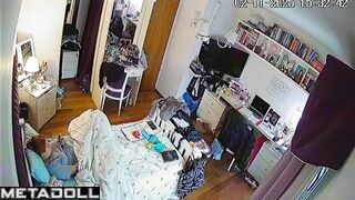 When babe is alone at home, she constantly masturbates