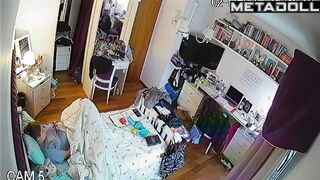 When babe is alone at home, she constantly masturbates