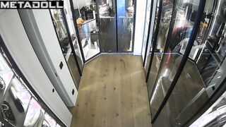 Someone unknown is watching her change clothes, spy cam