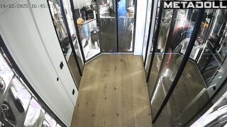 Someone unknown is watching her change clothes, spy cam