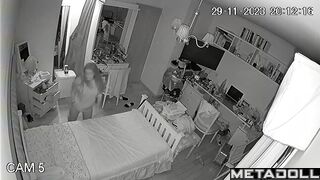 Home solo photo session with hot posing, night video