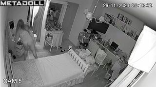 Home solo photo session with hot posing, night video