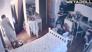 Young boyfriend and girlfriend hugging before bed