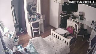 When her parents fell asleep, she began to masturbate