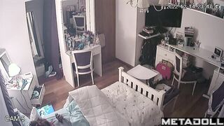 When her parents fell asleep, she began to masturbate