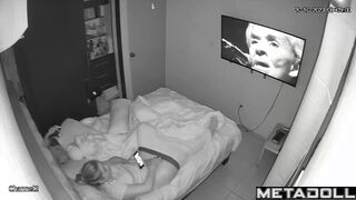 Daily masturbation is her routine, hot bedroom tape