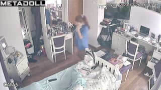 Discreet cameras captured her hot daily masturbation