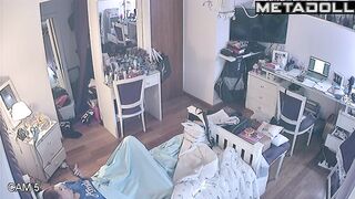 Discreet cameras captured her hot daily masturbation