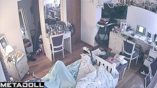 Discreet cameras captured her hot daily masturbation