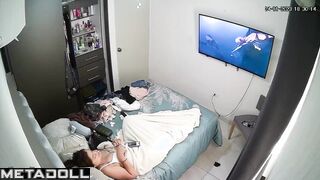 Amazing solo pleasure under the warm blanket, look