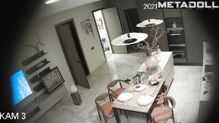 Spouses kissed and took a shower together, spy cam