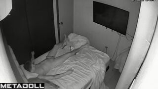She sat on him while he masturbated, bedroom camera