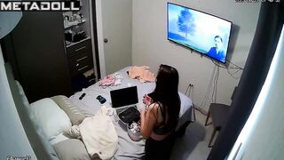 It turns out that when she was not at home, someone installed a hidden camera