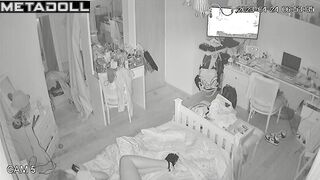It turns out that when she was not at home, someone installed a camera