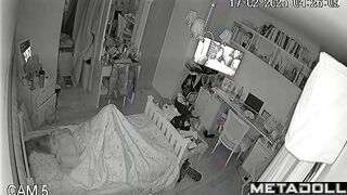 She turned on the TV loudly so that no one could hear her moans