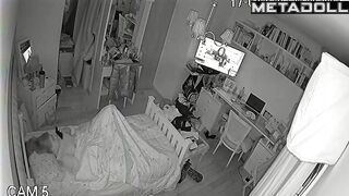 She turned on the TV loudly so that no one could hear her moans