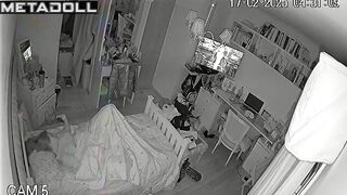 She turned on the TV loudly so that no one could hear her moans