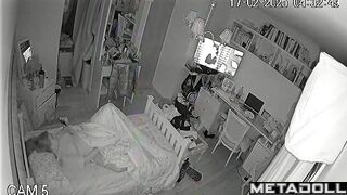 She turned on the TV loudly so that no one could hear her moans