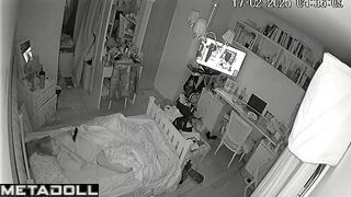 She turned on the TV loudly so that no one could hear her moans