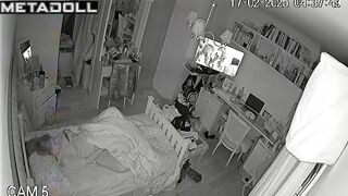 She turned on the TV loudly so that no one could hear her moans