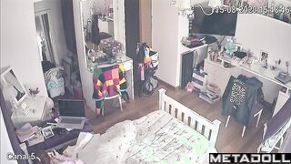 Redhead babe is addicted to watching videos on her phone
