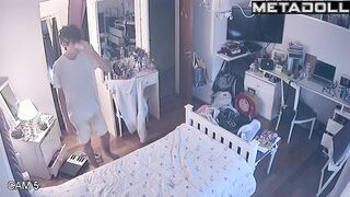 Young couple hugging so sweet right now / spy camera