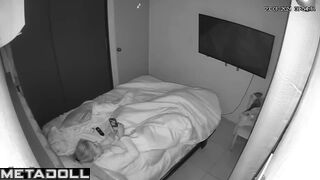 Brunette waited all day to masturbate, hidden camera