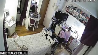 Spy camera is always watching her room, especially at night