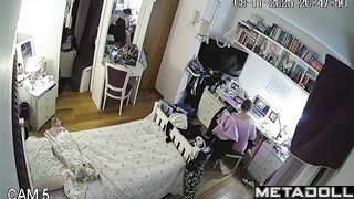 Spy camera is always watching her room, especially at night
