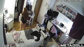 Spy camera is always watching her room, especially at night