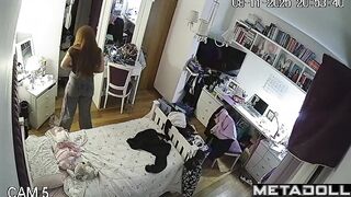 Spy camera is always watching her room, especially at night