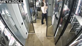 Brunette was in a hurry - dressing room hidden cam