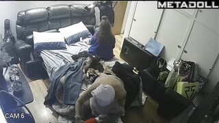 The three of them live in this small room, spy cam
