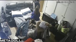 The three of them live in this small room, spy cam