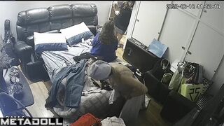 The three of them live in this small room, spy cam
