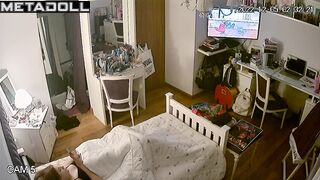 She can't do anything with her hands, solo masturbation