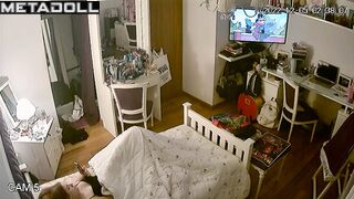 She can't do anything with her hands, solo masturbation
