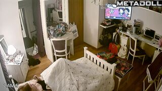 She can't do anything with her hands, solo masturbation